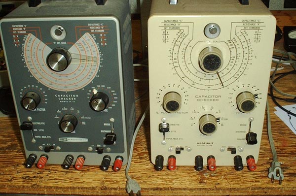 Two Heathkit capacitor testers.